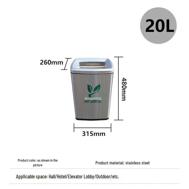 Baijindun 20L Stainless Steel Tea Waste Bin