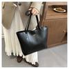 Large Capacity Faux Leather Tote Bag for Women Minimalist Casual Commute Shoulder Handbag