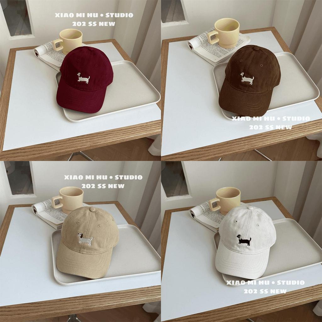 Baby Dachshund Embroidered Baseball Cap For Kids Spring Sun Protection Sunshade