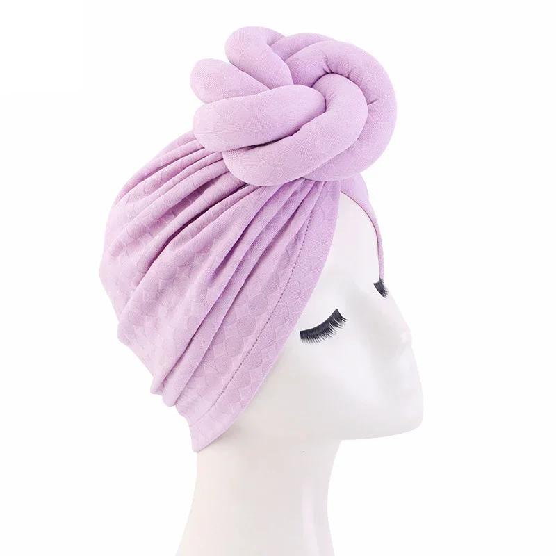 Bowknot Turban Indian Women Muslim Hijab Stretch Chemo Cap Cancer Hat Hair Loss Cover Head Scarf Wrap Beanies Bonnet Headwear