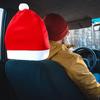 Auto Rot Kissenbezug Bequem Tragbar Weihnachtsmütze Kissenbezug Schön Verdickt Weihnachtsgeschenke Weihnachten für Auto Innendekor Neue Requisiten(1 Stück)
