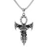 European and American Titanium Steel Men's Cross Necklace Eye of Horus Pendant Necklace