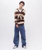 AVIREX V-NECK BORDER KNIT Men's L 050 Braun 783-4240006