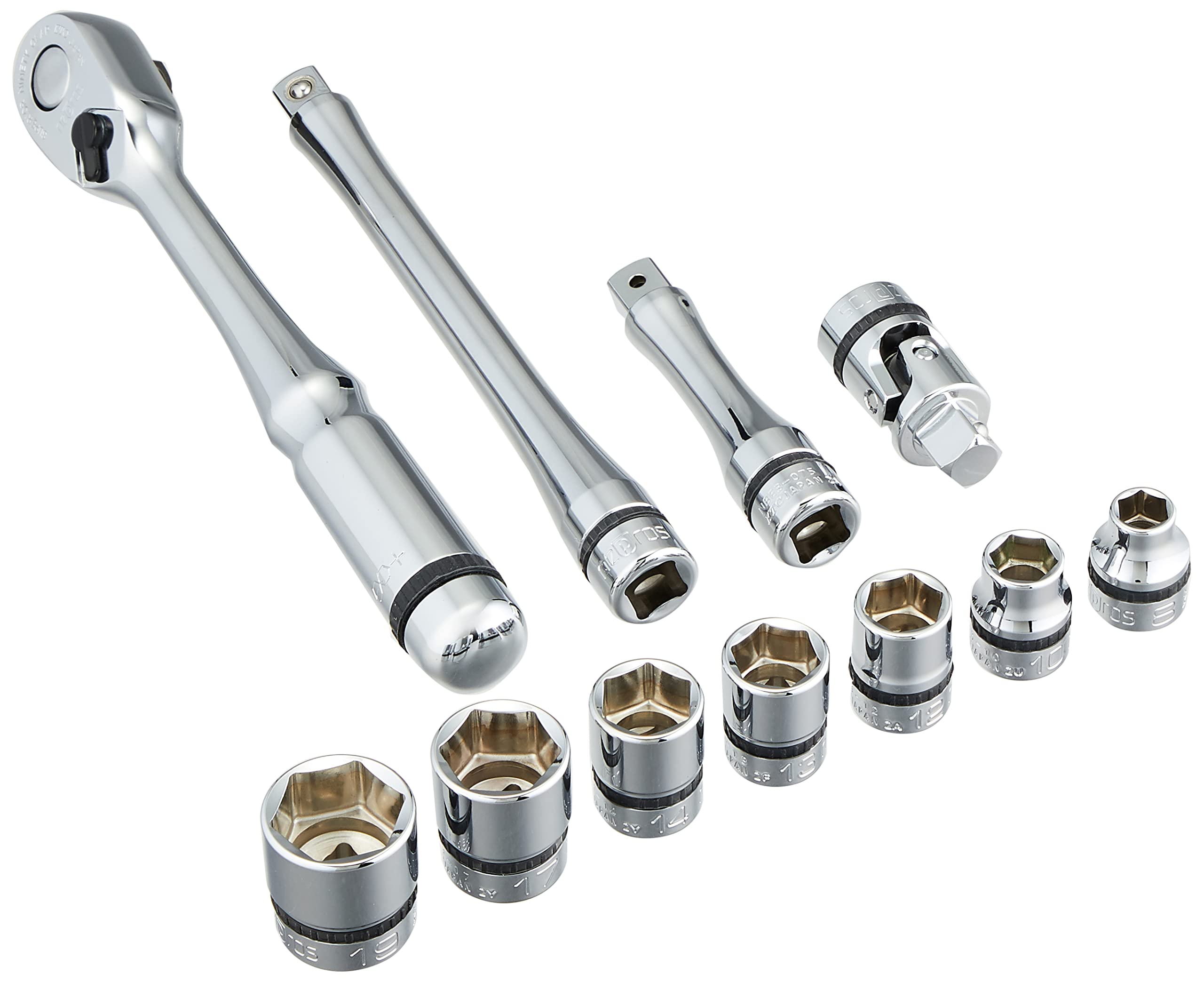 

Набор торцевых ключей Kyoto Machinery Tools Nepros NTB311C (КТК) 9,5 кв.м [11 шт.] серебряный