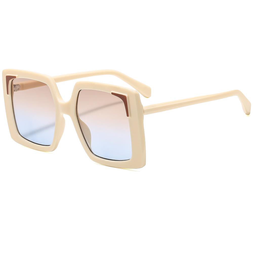 

New Retro Large Frame Square Gradient Women Sunglasses Personalized Brand Frame Design Trendy Versatile Men Glasses Uv400 as picture
