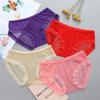 Low Waist Sheer Mesh Lace Thong Transparent One-piece Lace Flower Briefs Women Intimate Panty Lingerie Romantic T Panties Ladies