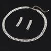 Factory Direct Sales Korean Style Exquisite Sweater Chain Rhinestone Necklace Earrings Two-Piece Set Valentine's Day Gift N174