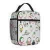 Sarahs Cute Cartoon Ducks Tote Insulated Lunch Bag Animation Story Handheld Food Bags Reusable Cooler Thermal Picnic Large Box