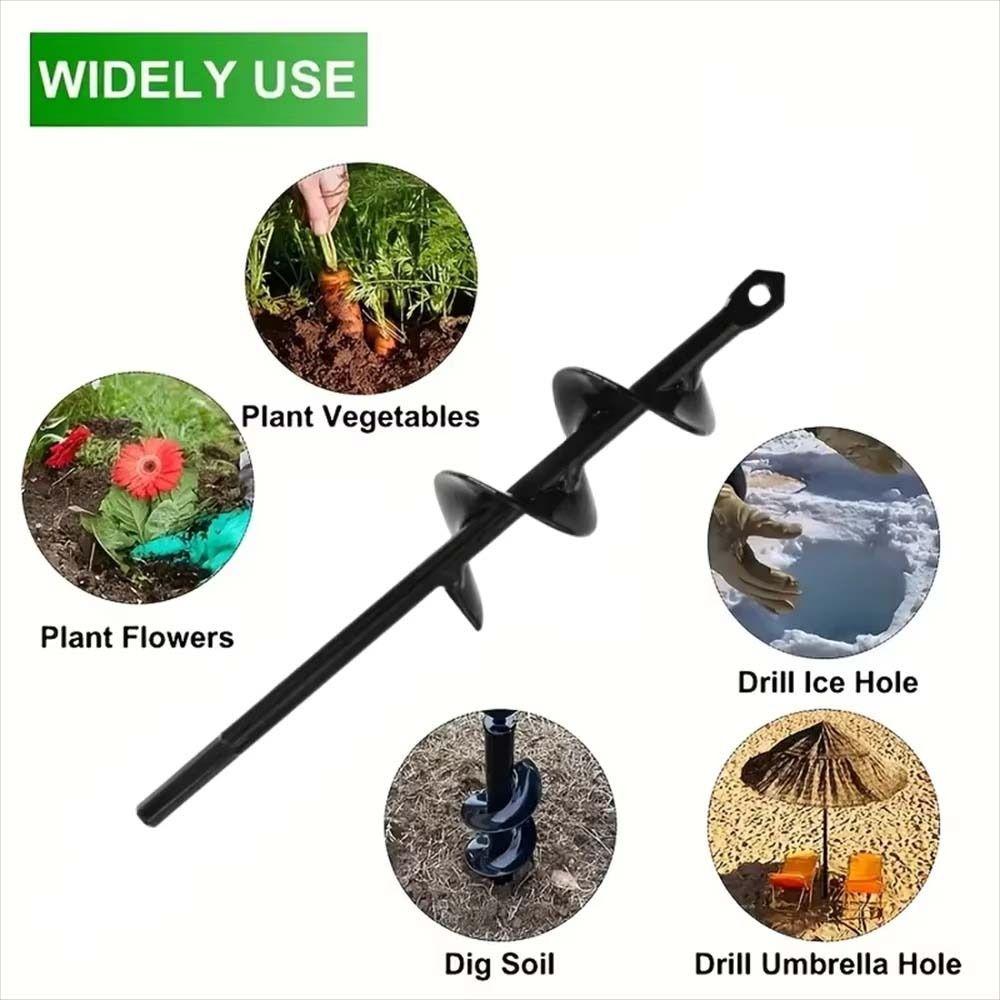 Planting Hole Digger Tool Garden Auger Spiral Drill Bit Steel Spiral Hole Drill Bit Electric Drill