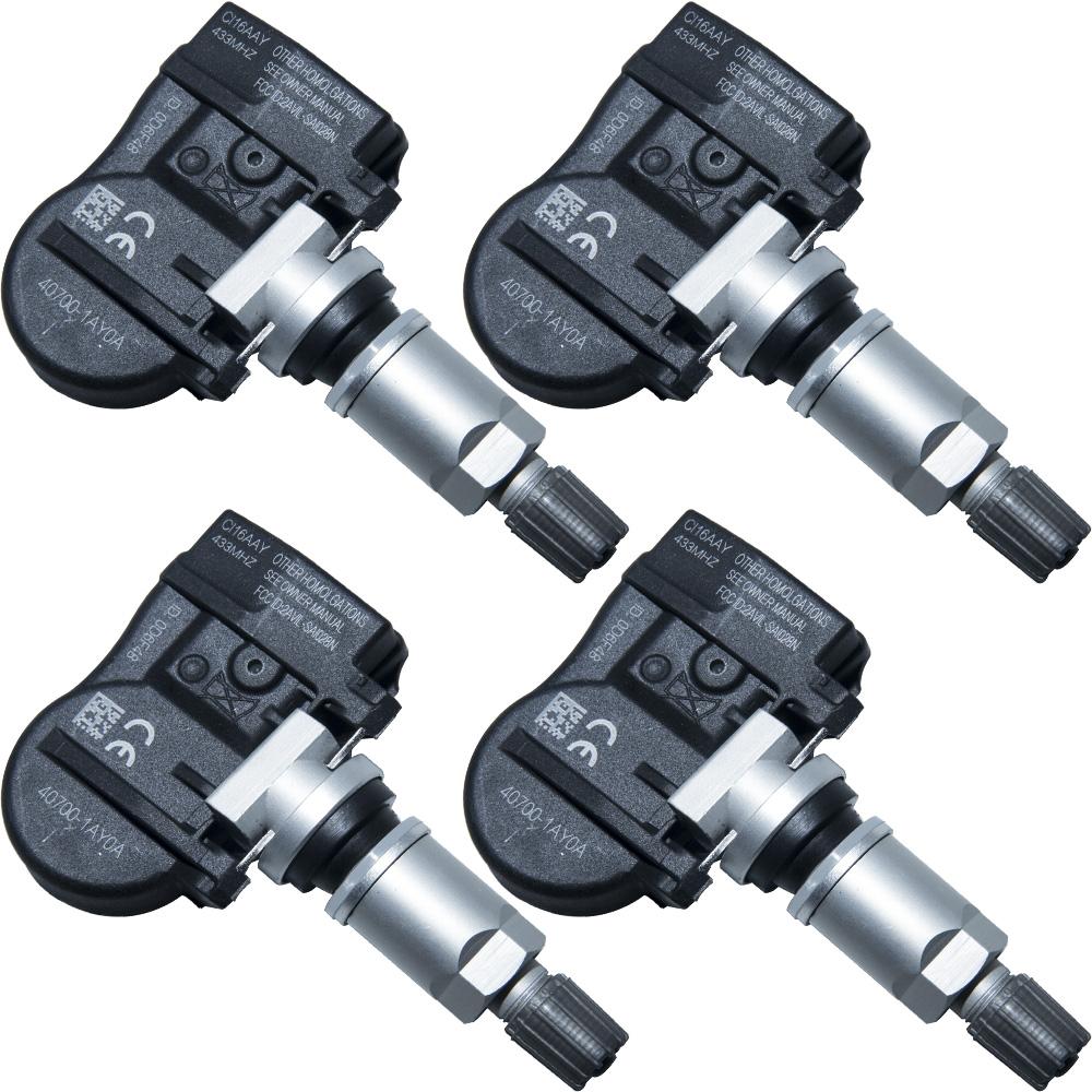 4PCS Car Tire Pressure Sensor TPMS For Infiniti EX Series 01/2007-03/2014 FX G M Q60 QX50 QX70 OEM 407001AY0A 407003V60A 433MHz 4 PCS