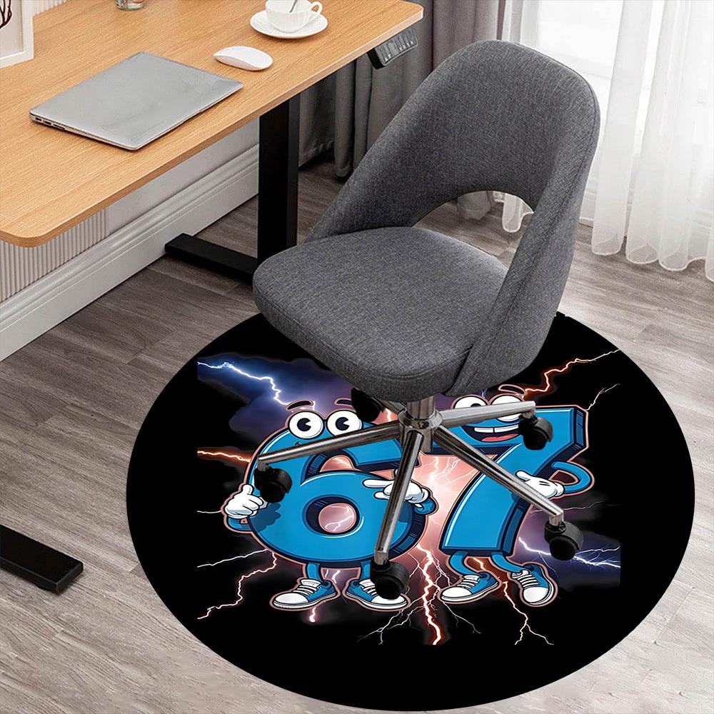 

1pc Sixty-seven Round Chair mat office Area Rug - Non-Slip, Floor Mat for Office, Bedroom, and Indoor Decor p127167 80cm by 80cm