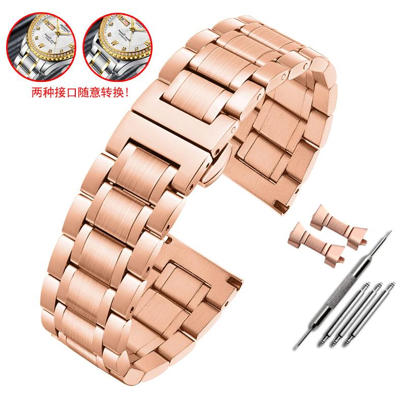 20mm 22mm Universelles Gebogenes Herren-Uhrenarmband Für Casio EFV-540 500 510 EQB-501 EFR-303 Massives Edelstahlarmband Metall-Uhrenkette