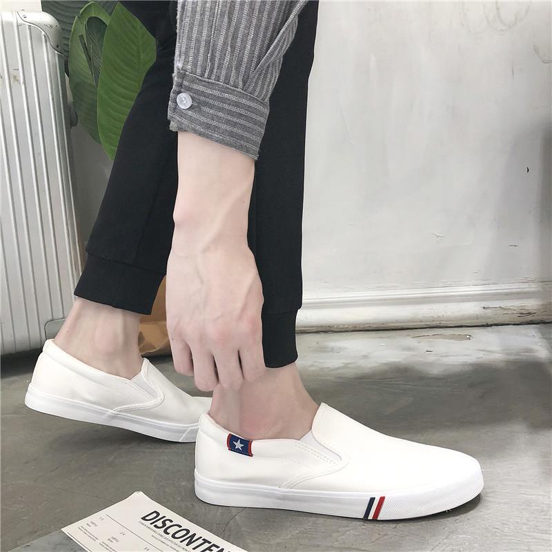 

Breathable Korean Style Plus Size Couple s Slip-On Canvas Shoes 35 Women