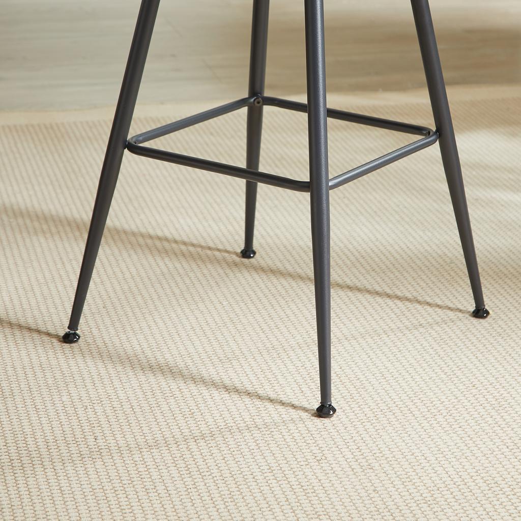 Juego de Mesa y Taburetes de Barra de 3 Piezas, Mesa Redonda de 31.5 Pulgadas con Dos Taburetes, Mesa de Comedor de Madera con Reposapiés Metálico en Forma de Anillo, Nogal