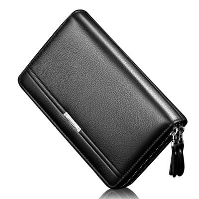 Fashion Faux Leather Men Clutch Bag Large Capacity Card Cash Holder Long Wallet