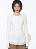 Autumn/Winter Pure Desire Lace Long Sleeve Slimming T-shirt for Women