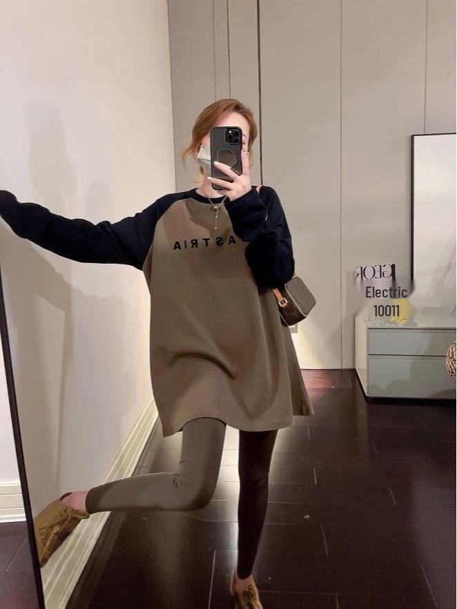 Plus Size Women’s Oversized Long Sleeve T-Shirt for Autumn/Winter – Warm, Versatile Base Layer