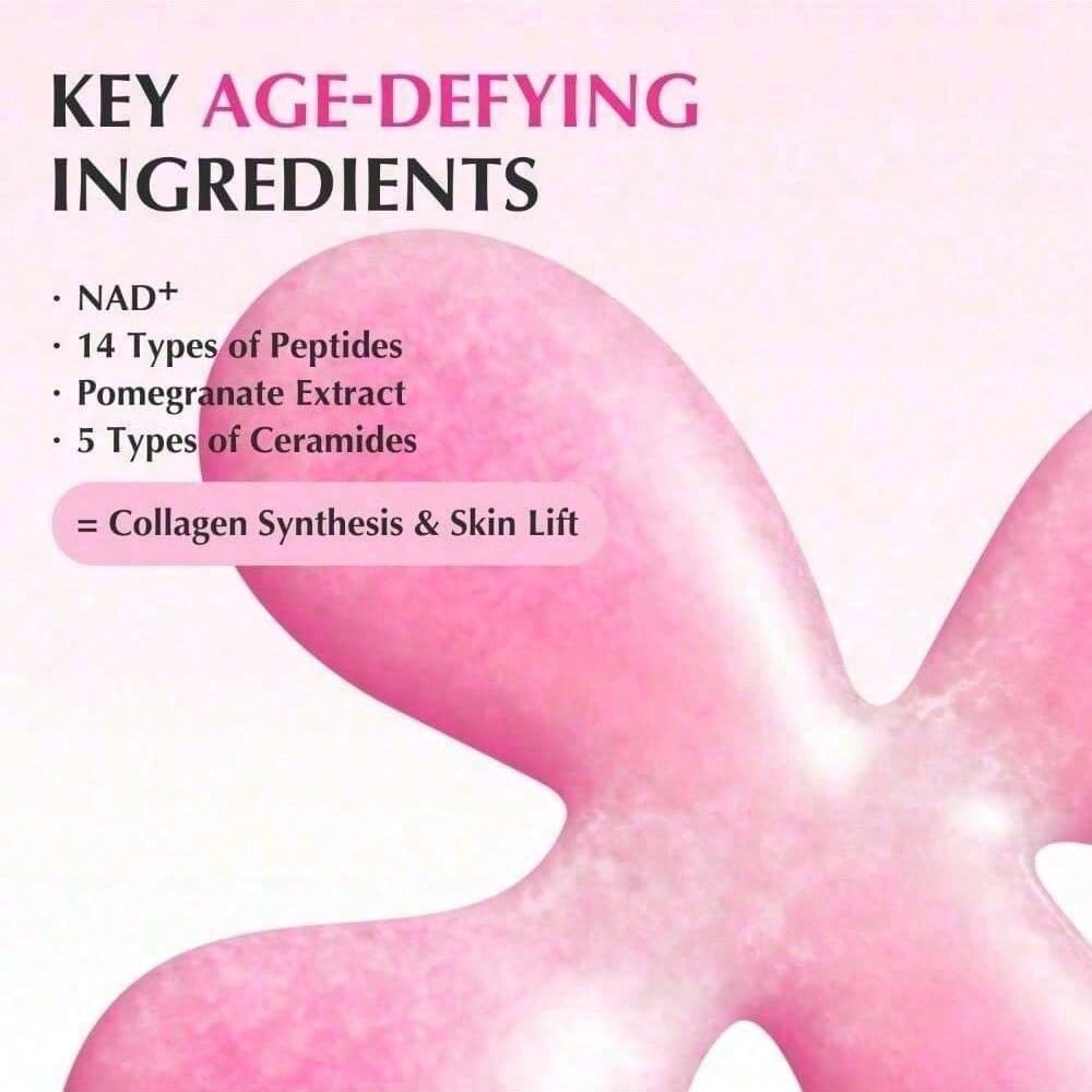 NAD+ Peptid-Boostendes Smoothie-Serum – Anti-Aging Koreanische Hautpflege Mit 5 Ceramiden & Veganem Kollagen, Feuchtigkeitsspendendes Antioxidatives Serum Für Festigkeit,