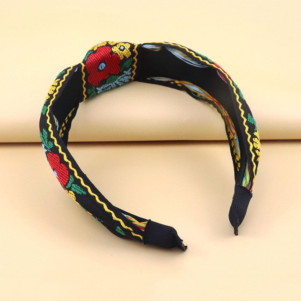 Ethnic Hair Hoop Decorative Boho Embroidery Headband Bohemian Hair Accessory Ethnic Embroidery Tape Headband For Weddings
