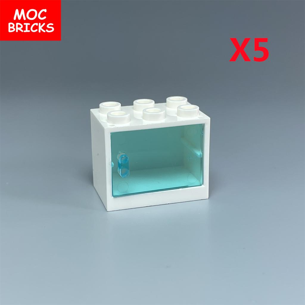 MOC Blocks Box Cupboard Container 2x3x2 Cabinets Assembles Particles 4532 4533 City House Construction Bricks Parts