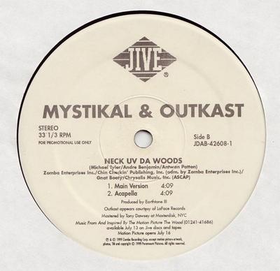 12inch Record MYSTIKAL & OUTKAST - Neck Uv Da Woods JDAB426081 MTV Music Telev 1999 US Rap & Hip-Hop/R&B Used