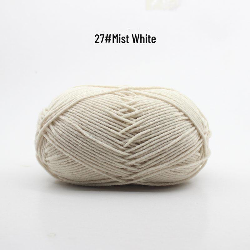 4 Strands Medium Thick Milk Cotton Yarn for Hand-Woven Baby Projects