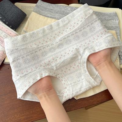 Women's Spring and Autumn Cotton 10A Antibacterial Extended Crotch Full Hip Free Hip Boxer Briefs Panties