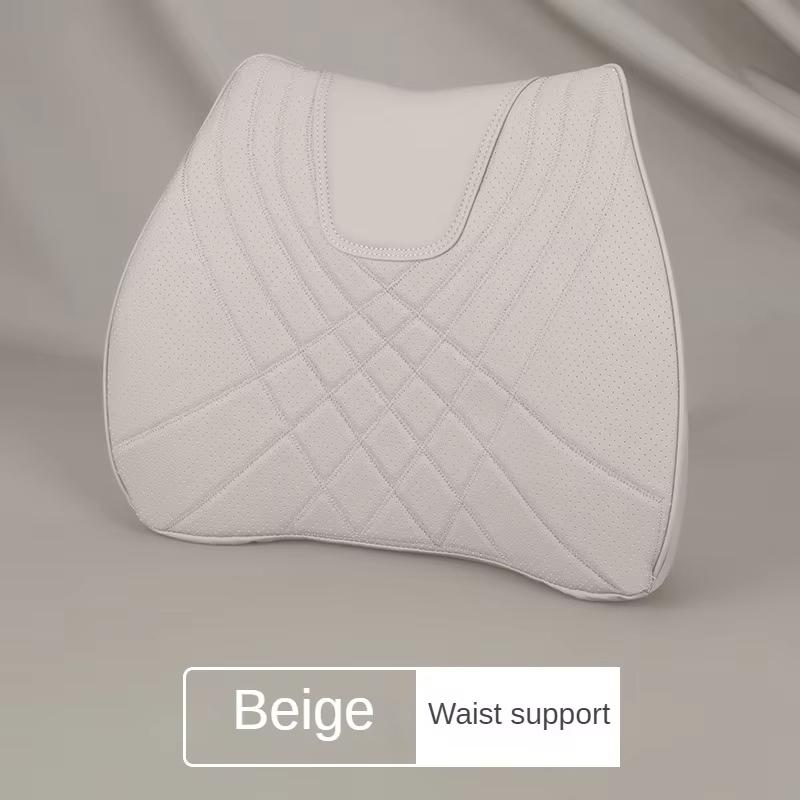 Breathale Car Neck Pillow Protective Leather Auto Lumbar Waist Support Car Headrest Neck Protective Seat Cushion Accessories
