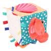 Baby Soft Cube Soothing Hand Rattle Ball Soft Rich Colors Baby Cloth Activity Toy for Crib