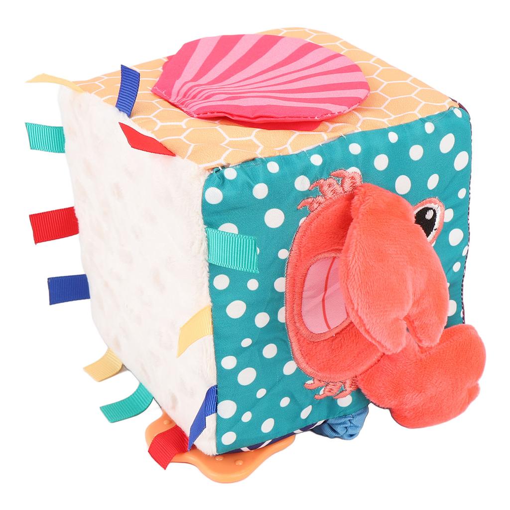Baby Soft Cube Soothing Hand Rattle Ball Soft Rich Colors Baby Cloth Activity Toy for Crib