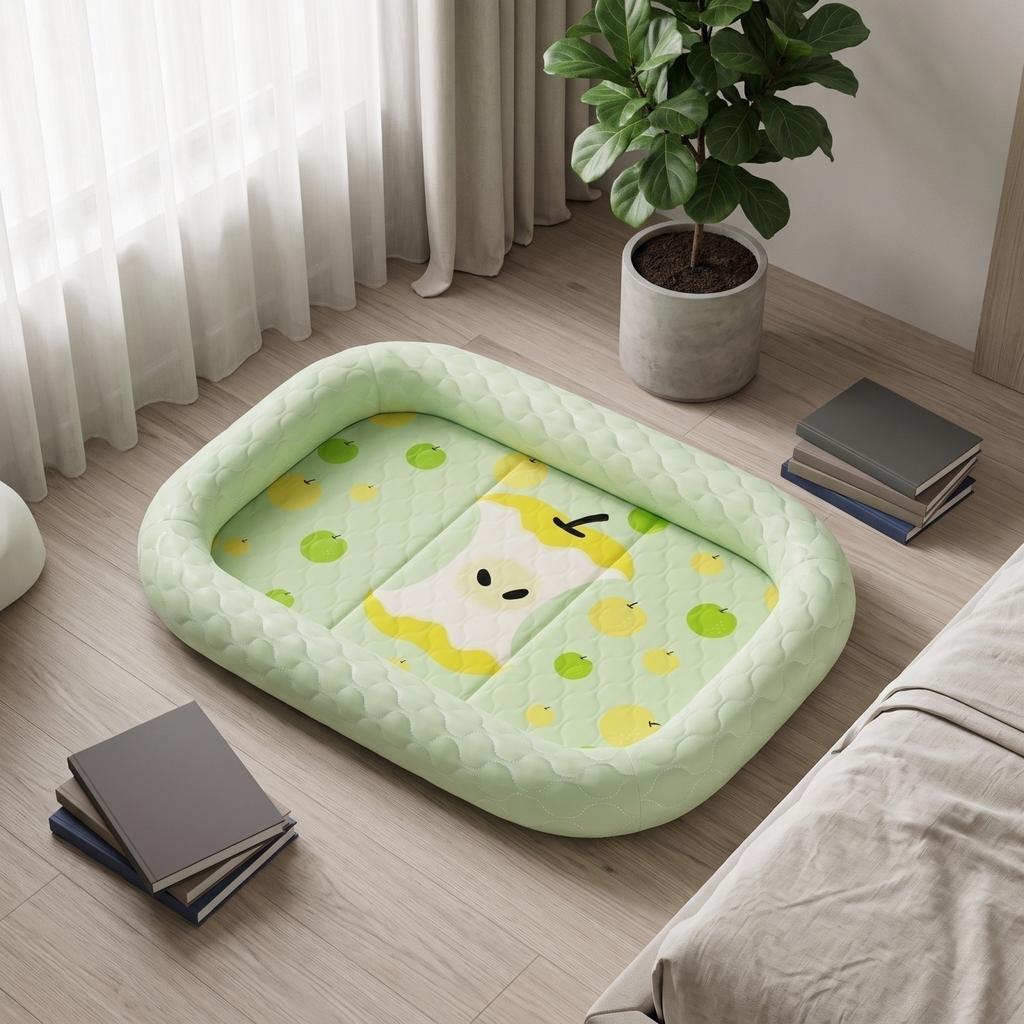 Pet with Print and Four-Sided Bolster - Comfortable Pet Bed Pad for Dogs and Cats