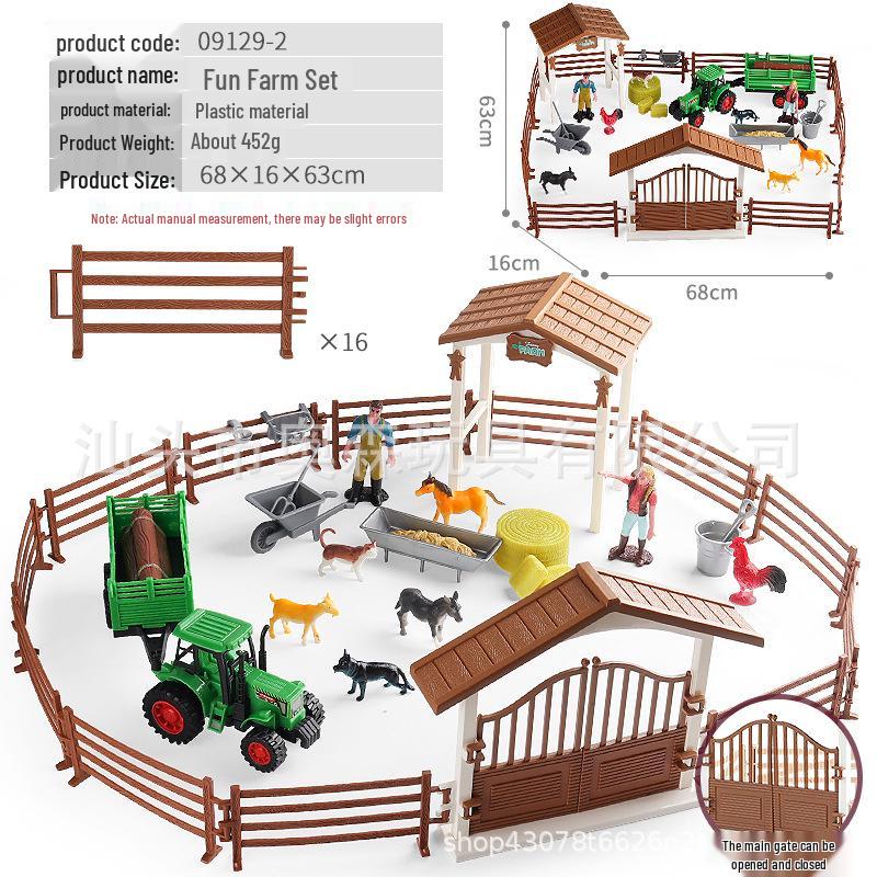 Educational Farm & Knight Playset: Animal Figures & Fence for Early Learning