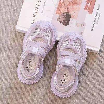 Girls Sports Sandals Summer 2025 New Children's Shoes Breathable Casual Net Shoes Girl Baby Bag Head Sandals Tide