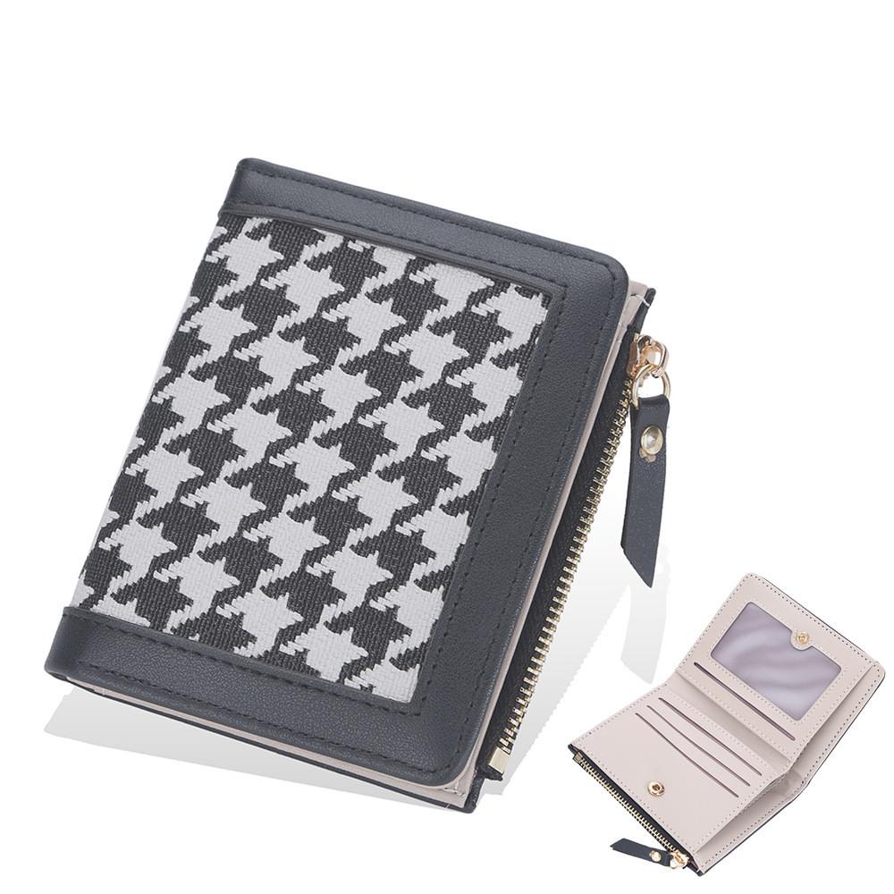 Simple Thousand Bird Pattern Women Casual Square Short Wallet For Daily Use