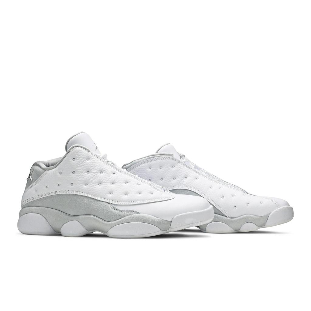 Air Jordan 13 Retro Low 'Pure Money' (Unisex) White / Metallic Silver / Pure Platinum Vintage Basketball Shoes 310810 100