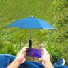Phone Umbrella Sun Protection Phone Clip on Umbrella Angle Adjustable Anti-Reflective UV Protection Cover for Camping Outdoor