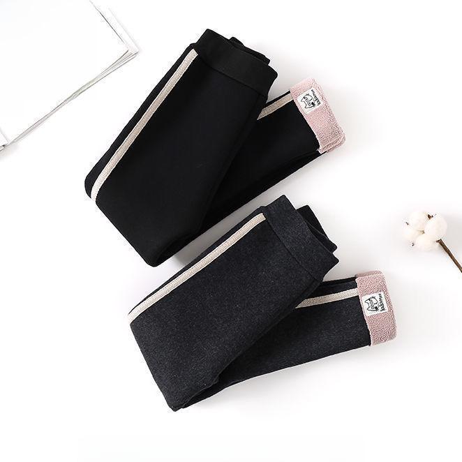 Girls' Winter Plus Velvet Thick Leggings - One-Piece Warm Outerwear Pants for Kids