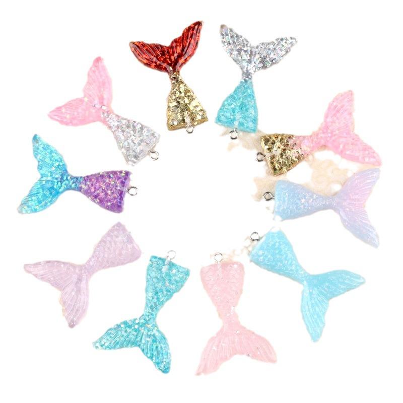 Mermaid Tail Resin Accessories Kit: Phone Case, Keychain, Earrings & DIY Pendant Materials