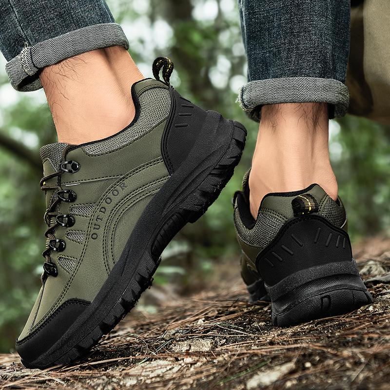 Outdoor Hiking Shoes Men Shoes Low-top Thick-soled Anti-slip Breathable Comfortable Men's Shoes Lace-up Casual Sports Shoes Men