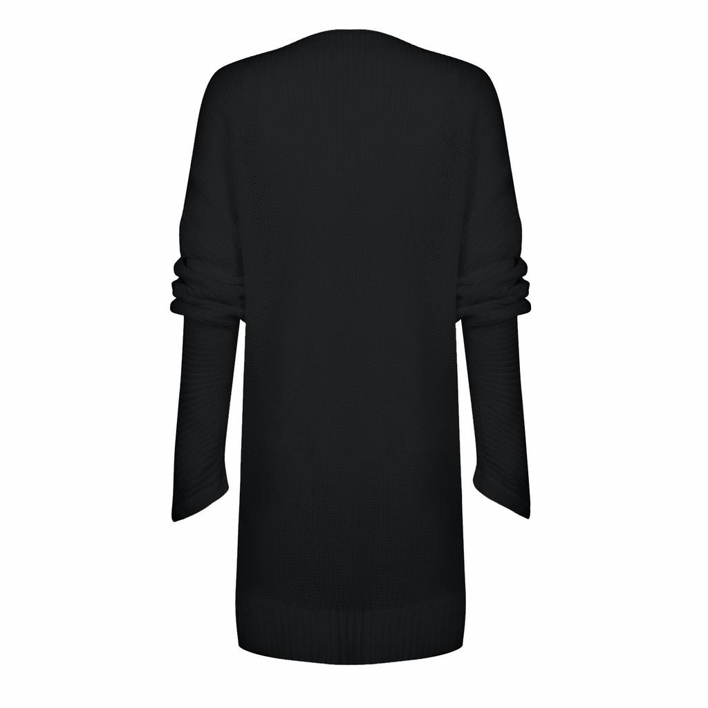 Frauen Mode Lässig Einfarbig Einfarbig Lose V-ausschnitt Nähte Lange ärmeln Gestrickte Kleid