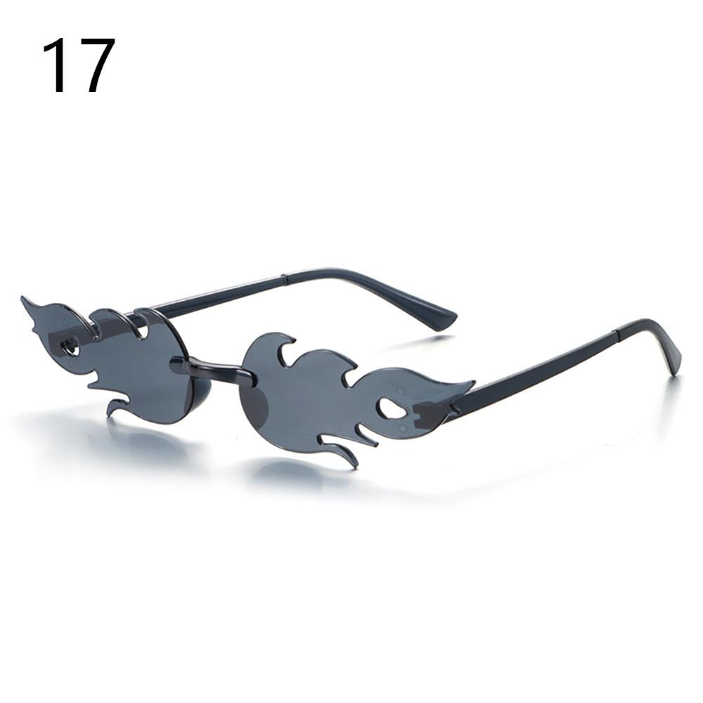 Novel Maple Leaf Shape Sunglasses for Women Metal Rimless Sun Glasses Retro Party Decorative Unique Street Catwalk Prom Eyewear