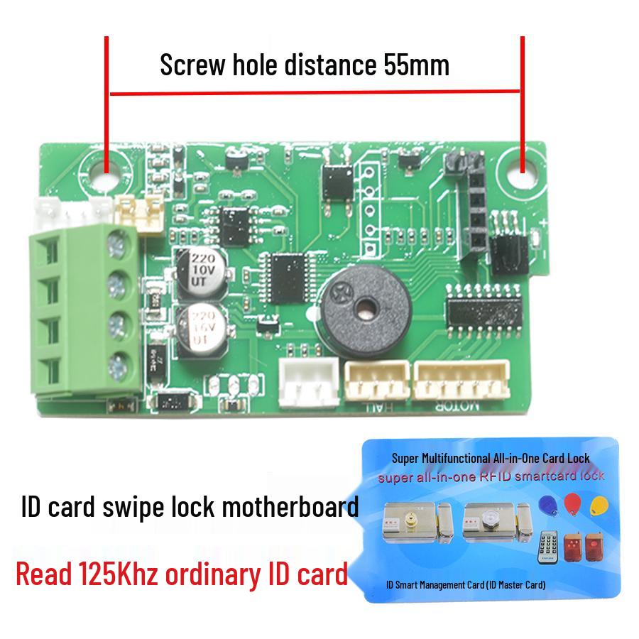 Power-Off Unlock Electric Lock Motor Board with ID Card Reader and Silent Lock Accessories