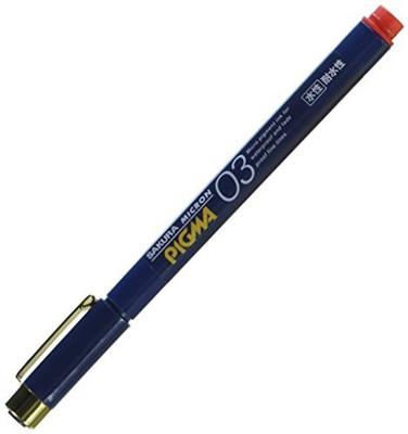 Sakura Crepas Water Based Marker Pigma Red Set of 3 0.3mm ESDK03#19
