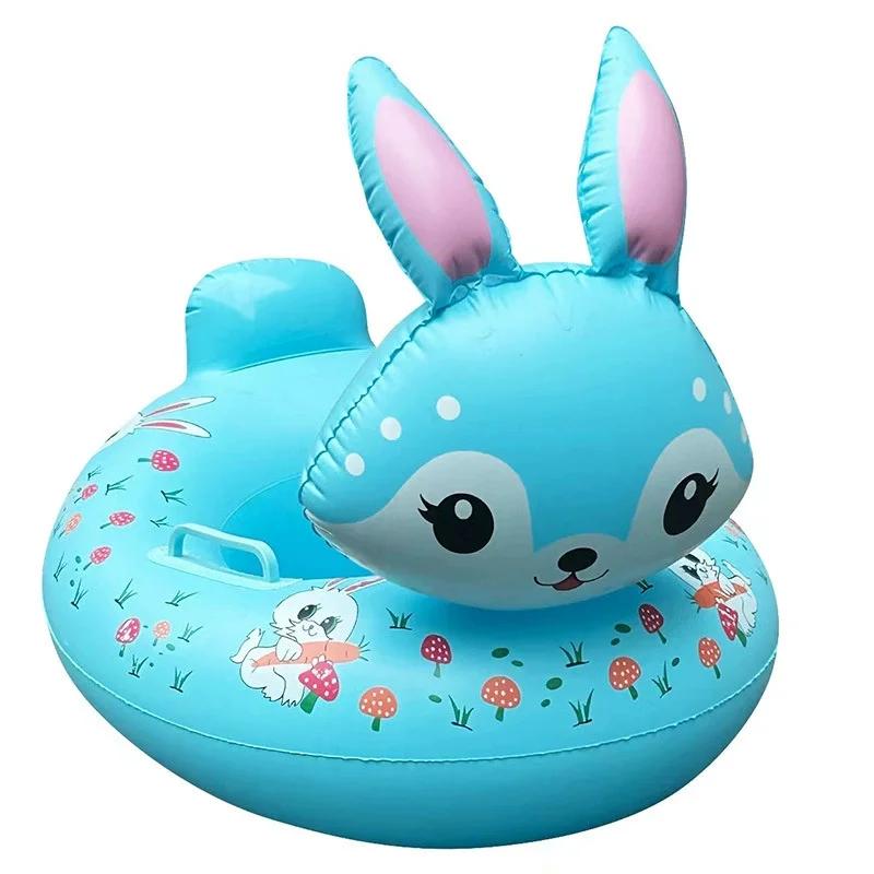 Summer Outdoor Swimming Ring Fragrant Rabbit Inflatable Pool Toy for Boy Girl PVC Inflatable Floating Seat with Handle Water Toy