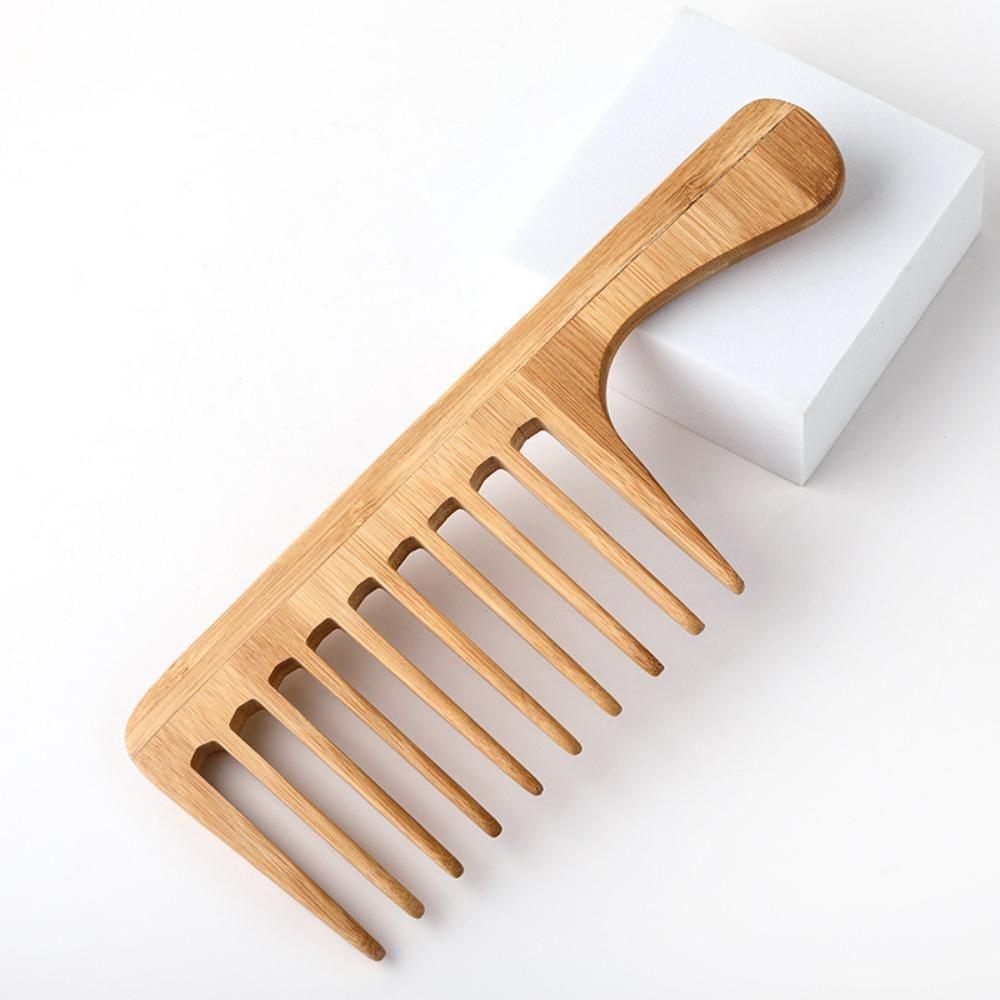 

1PCS Natural Large Toothed Comb Barber Hair for Men Anti-Static Women Styling Combs Bamboo Hairdressing Tools Hair Texture Brush