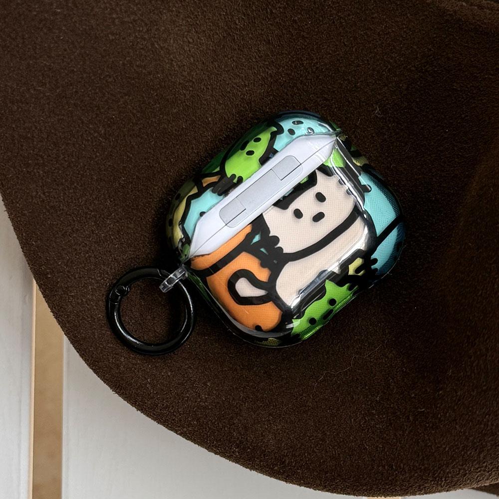 Cartoon Cute Graffiti Cat Clear Soft Tpu Earphone Case For AirPods 1 2 3 4 Pro 2 Pro 3 With Shockproof Protection Case