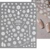 Winter Snowflake Christmas Nail Art Sticker White 3D Relief Adhesive Nail Art Decoration Sticker Nail Charm Manicure Decals