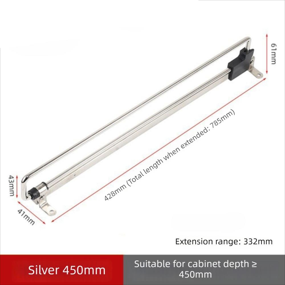 Metal Wardrobe Hanging Rod Pull Out Easy Install Hanging Clothes Rail Horizontal Use Multi-functional Retractable Closet Hangers