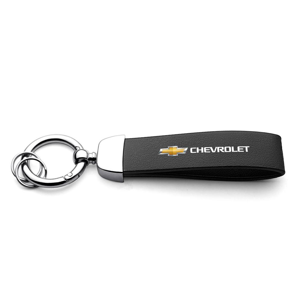 3D Metal Leather Logo Emblem Car Key Chain Keyring for Chevrolet Cruze Lacetti Sonic Spark Sail Aveo Cobalt Captiva Trax Malibu