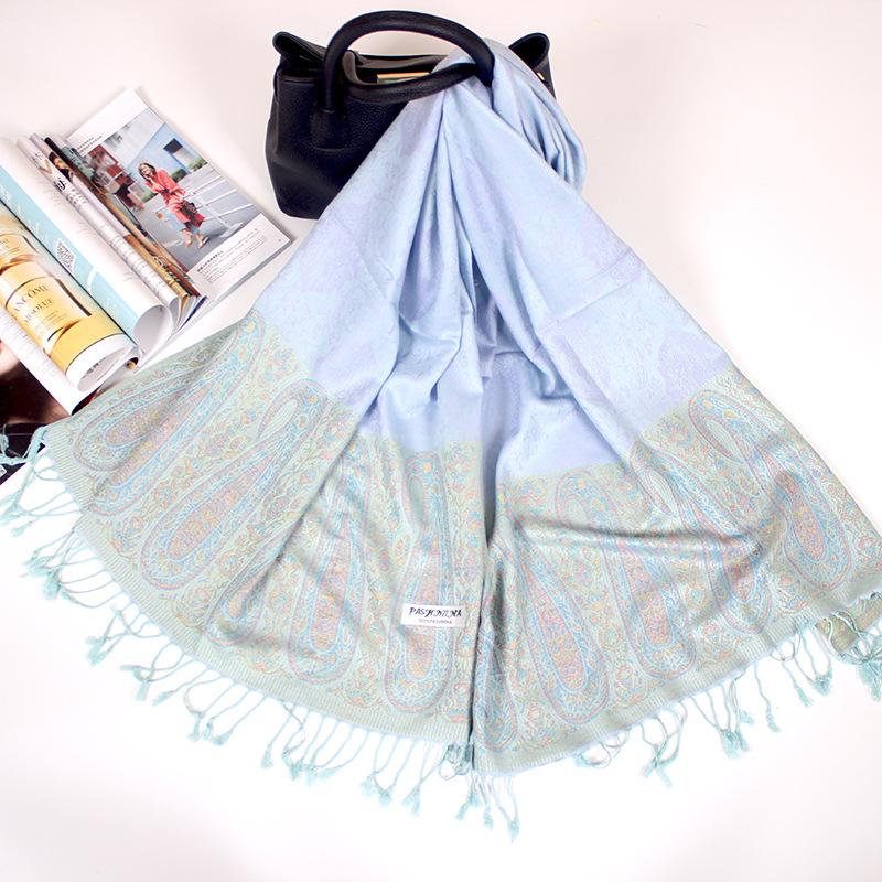 Ethnic Style Cashew Scarf Air Conditioner Large Shawl Scarf Dual-Purpose Jacquard Fringed Spring And Summer Long Cotton Scarf Women